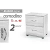 COMODINO CON 2 CASSETTI LETTO MODERNO H45XL40XP30 LEGNO BIANCO ROVERE SBIANCATO