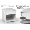 COMODINO CON CASSETO LETTO MODERNO 44X40X36CM LEGNO BIANCO ROVERE SBIANCATO