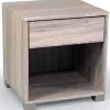 COMODINO CON CASSETTO 40X36X44CM IN LEGNO ROVERE ARREDAMENTO CAMERA DA LETTO