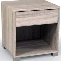 COMODINO CON CASSETTO 40X36X44CM IN LEGNO ROVERE ARREDAMENTO CAMERA DA LETTO