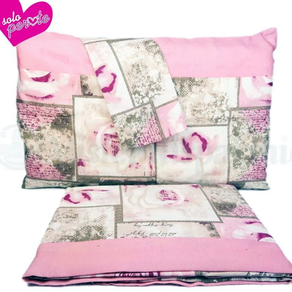 COMPLETO DA LETTO LENZUOLA IN FLANELLA EFFETTO 3D CON FEDERE COPRI CUSCINI ROSE