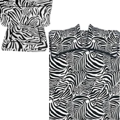 COMPLETO LETTO MATRIMONIALE IN COTONE 100% ZEBRATO 240X280CM COPERTA TERMICA