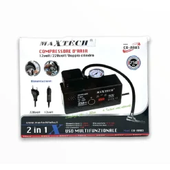 COMPRESSORE AD ARIA 35LT 12V/220V ADATTATORI INCLUSI MAX 17BAR CO-AR03 PORTATILE