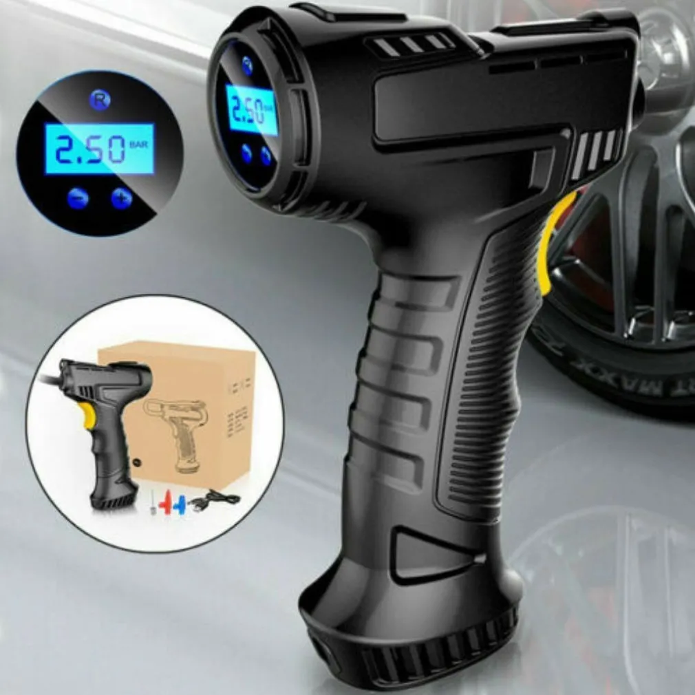 COMPRESSORE AD ARIA PER AUTO PORTATILE 12V PRESSIONE RUOTE CON DISPLAY LED 120W