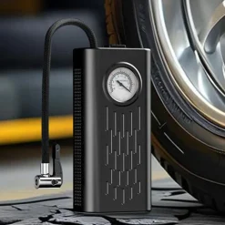 COMPRESSORE D'ARIA GONFIATORE ELETTRICO PORTATILE PER PNEUMATICI AUTO SENZA FILI MANOMETRO
