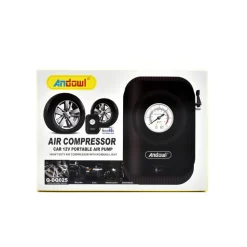 COMPRESSORE D'ARIA POMPA PER AUTO 120W CAVO ACCENDISIGARI 12V MANOMETRO Q-DQ025