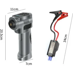 COMPRESSORE D'ARIA PORTATILE POMPA ELETTRICA WIRELESS 4IN1 8000MAH CON LUCE EMERGENZA AUTO