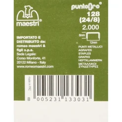 CONF. 2000 PUNTI PER GRAFFATRICE 128 24/8 SPILLATRICE ROMEO MAESTRI FINITURA ORO