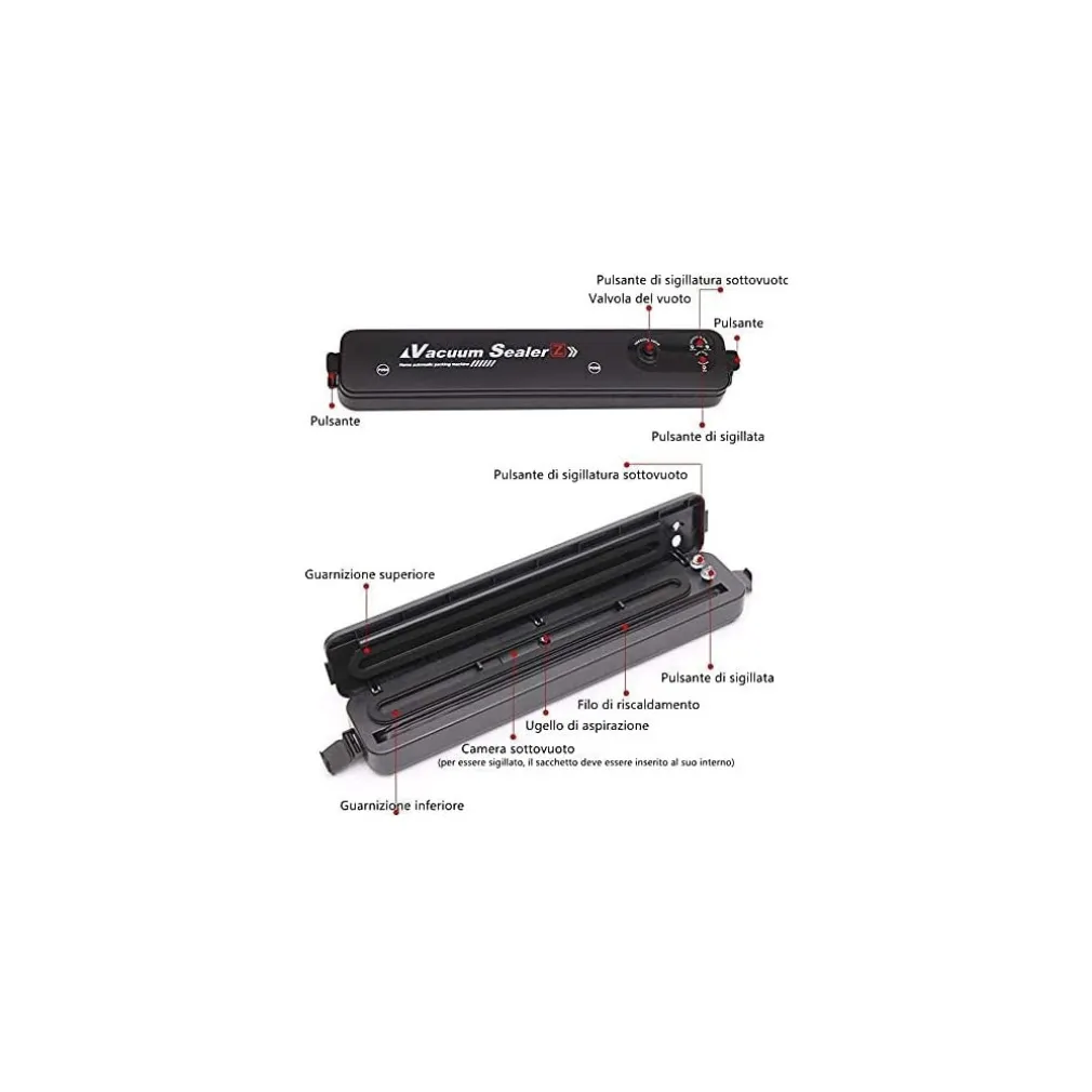 CONFEZIONATRICE MACCHINA SOTTOVUOTO ELETTRICO PORTATILE PER ALIMENTI 90W Q-Z100
