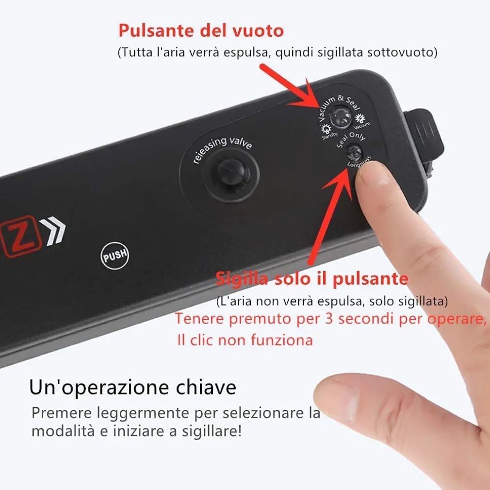CONFEZIONATRICE MACCHINA SOTTOVUOTO ELETTRICO PORTATILE PER ALIMENTI 90W Q-Z100