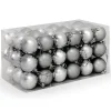 CONFEZIONE 54 PALLINE DI NATALE COLORE SILVER 6 CM ADDOBBO NATALIZIO