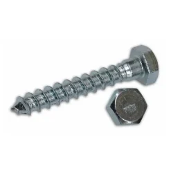 CONFEZIONE 5 VITI PER LEGNO TIRAFONDI ZINCATE TESTA ESAGONALE 6 X 50 MM