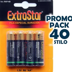 CONFEZIONE BATTERIE PILE PILA STILO AA R6 1.5V 40 PILE 10 CONFEZIONI DA 4 AA
