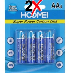 CONFEZIONE DA 8 BATTERIE PILE STILO SUPER POWER ZINCO AA 1,5V SUPER POTENTI