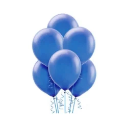 CONFEZIONE SET 8 PEZZI PALLONCINI BLU FESTA PARTY COMPLEANNO BIMBI