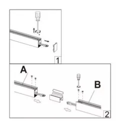 CONNETTORE LINEARE PROLUNGA PER LAMPADARIO PLAFONIERA LL57-120C-3C IN ALLUMINIO LL57-D