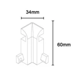 CONNETTORE PER PROFILO ANGOLARE PER STRIP LED NERO A LUCE INDIRETTA IN ALLUMINIO AL-34-L