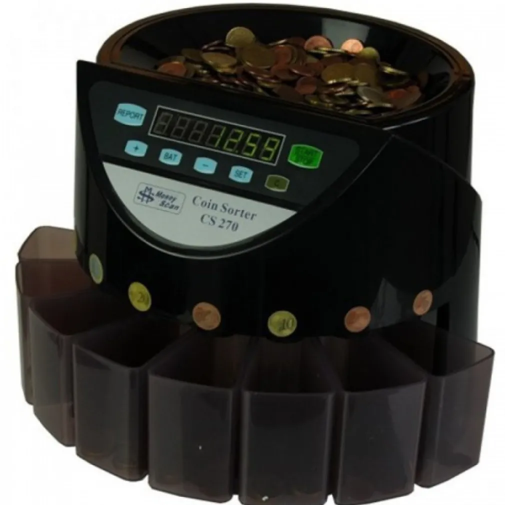 CONTAMONETE PROFESSIONALE CONTA E SEPARA DIVIDE MONETE EURO 8 CASSETTI TAGLI €