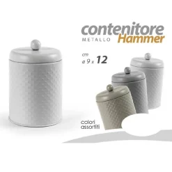 CONTENITORE BARATTOLO HAMMER MULTIUSO IN METALLO COLORI ASSORTITI 9X12 CM 783395