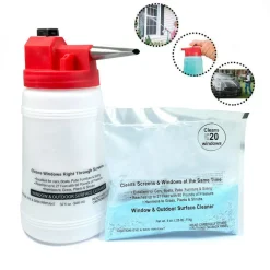 CONTENITORE DETERGENTE PER PULIZIA VETRI POMPA PULISCI FINESTRE CRISTAL FULL