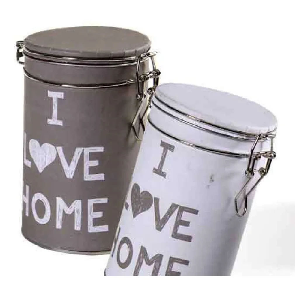 CONTENITORE IN LATTA ERMETICA CUCINA TONDA COLORI ASS I LOVE HOME 11X20CM 710537