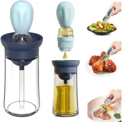 CONTENITORE OLIO CON PENNELLO IN SILICONE OLIO DISPENSER CONTAGOCCE DOSATORE