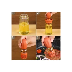 CONTENITORE OLIO CON PENNELLO IN SILICONE OLIO DISPENSER CONTAGOCCE DOSATORE