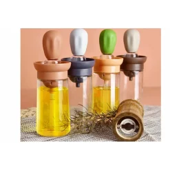 CONTENITORE OLIO CON PENNELLO IN SILICONE OLIO DISPENSER CONTAGOCCE DOSATORE