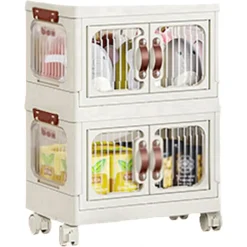 CONTENITORE PORTAOGGETTI IN PLASTICA CON COPERCHIO PIEGHEVOLE A DOPPIA PORTA ARMADIO