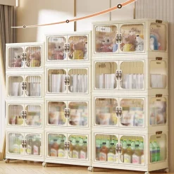 CONTENITORE PORTAOGGETTI IN PLASTICA CON COPERCHIO PIEGHEVOLE A DOPPIA PORTA ARMADIO