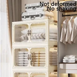 CONTENITORE PORTAOGGETTI IN PLASTICA CON COPERCHIO PIEGHEVOLE A DOPPIA PORTA ARMADIO