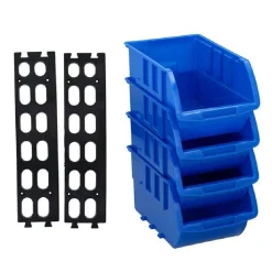 CONTENITORE PORTAUTENSILI CON GUIDA DA PARETE 4 SCOMPARTI ORGANIZER ATTREZZI