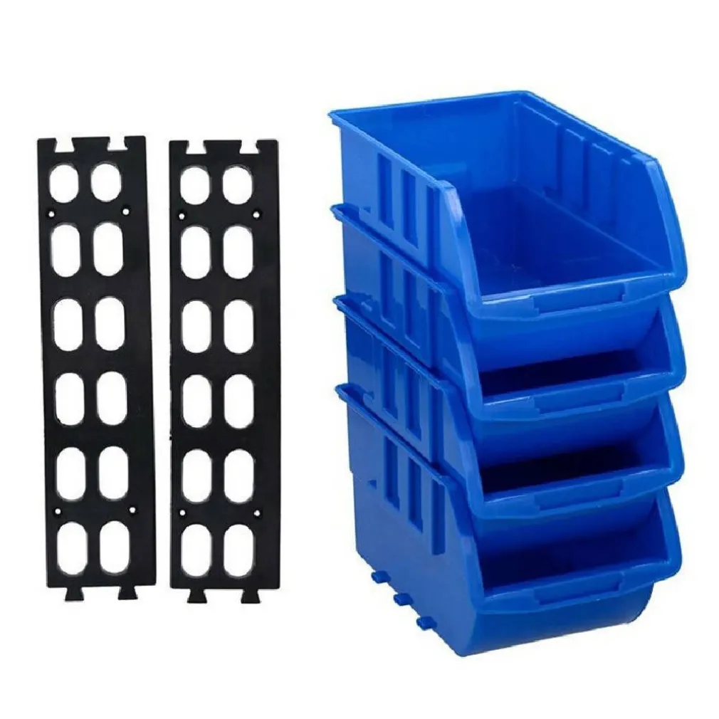 CONTENITORE PORTAUTENSILI CON GUIDA DA PARETE 4 SCOMPARTI ORGANIZER ATTREZZI