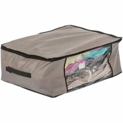 CONTENITORE SALVASPAZIO IN TESSUTO CAMBIO STAGIONE COPERTE VESTITI 60X45X30CM