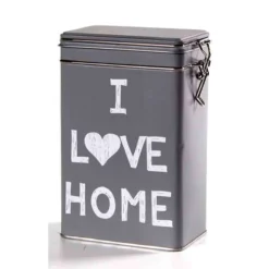 CONTENITORE SCATOLA IN LATTA RETTANGOLARE MULTIUSO I LOVE HOME 19X12X8CM 710469