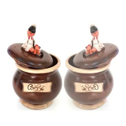 CONTENITORE SOUVENIR DECORAZIONE CASA PULCINELLA CAFFÈ TERRACOTTA