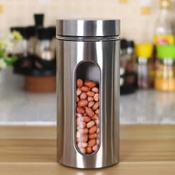 CONTENITORI PER ALIMENTI IN ACCIAIO PER TÈ SPEZIE CAFFÈ BISCOTTI ZUCCHERO H22CM