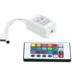 CONTROLLER DIMMER CON TELECOMANDO PER STRISCE STRIP LED RGB 5050 24 TASTI