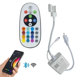CONTROLLER TRASFORMATORE PER STRISCE LED RGB A 220V BLUETOOTH + TELECOMANDO S-RGB-220V-B