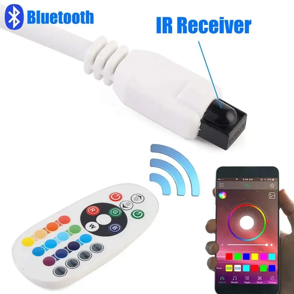 CONTROLLER TRASFORMATORE PER STRISCE LED RGB A 220V BLUETOOTH + TELECOMANDO S-RGB-220V-B