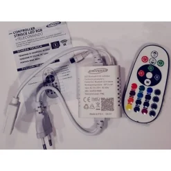 CONTROLLER TRASFORMATORE PER STRISCE LED RGB A 220V BLUETOOTH + TELECOMANDO S-RGB-220V-B