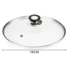 COPERCHIO IN VETRO ACCESSORIO PER PADELLA PENTOLE UNIVERSALE CON FORO VAPORE Ø18-26-30CM