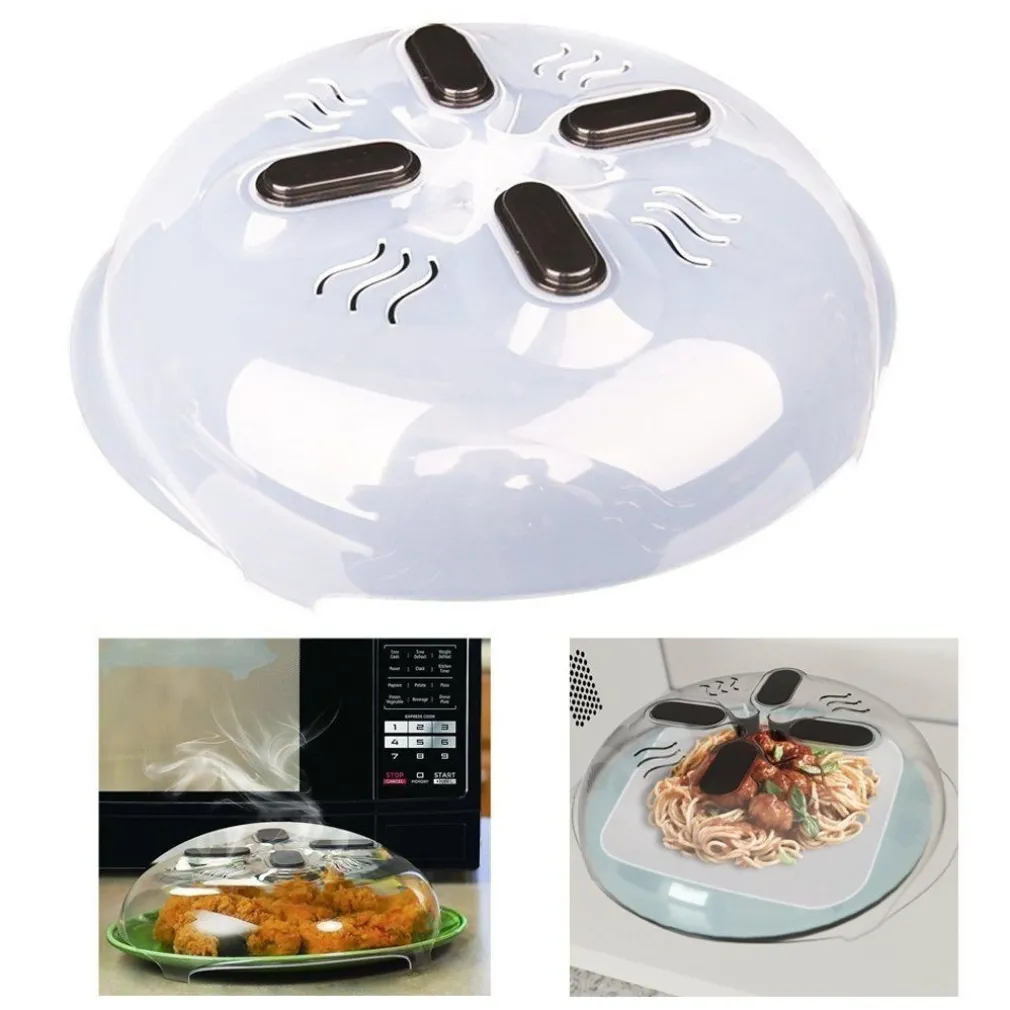 COPERCHIO PARASCHIZZI CON MAGNETI PER MICROONDE CON SFIATO A VAPORE HOVER COVER