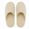 COPPIA PANTOFOLE CIABATTE BAGNO CHIUSE TESSUTO BEIGE TAGLIA 39-45 STANZA 79693