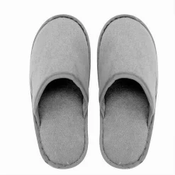 COPPIA PANTOFOLE CIABATTE BAGNO CHIUSE TESSUTO GRIGIO TAGLIA 35-40 STANZA 79689