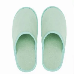 COPPIA PANTOFOLE CIABATTE BAGNO CHIUSE TESSUTO VERDE TAGLIA 39-45 STANZA 79692