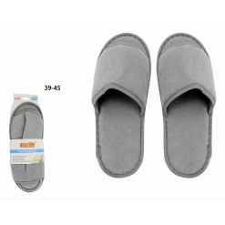 COPPIA PANTOFOLE CIABATTE BAGNO TESSUTO GRIGIO TAGLIA 39-45 STANZA HOTEL 79683