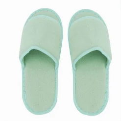 COPPIA PANTOFOLE CIABATTE BAGNO IN TESSUTO VERDE TAGLIA 39-45 STANZA HOTEL 79680