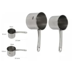 COPPIA SET 2 PENTOLINI BOLLILATTE PENTOLA BOLLITORE DA LATTE IN METALLO 59237