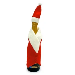 COPRIBOTTIGLIA CON CAPPELLO ROSSO VESTITO PER BOTTIGLIE CON CAPPELLINO NATALE